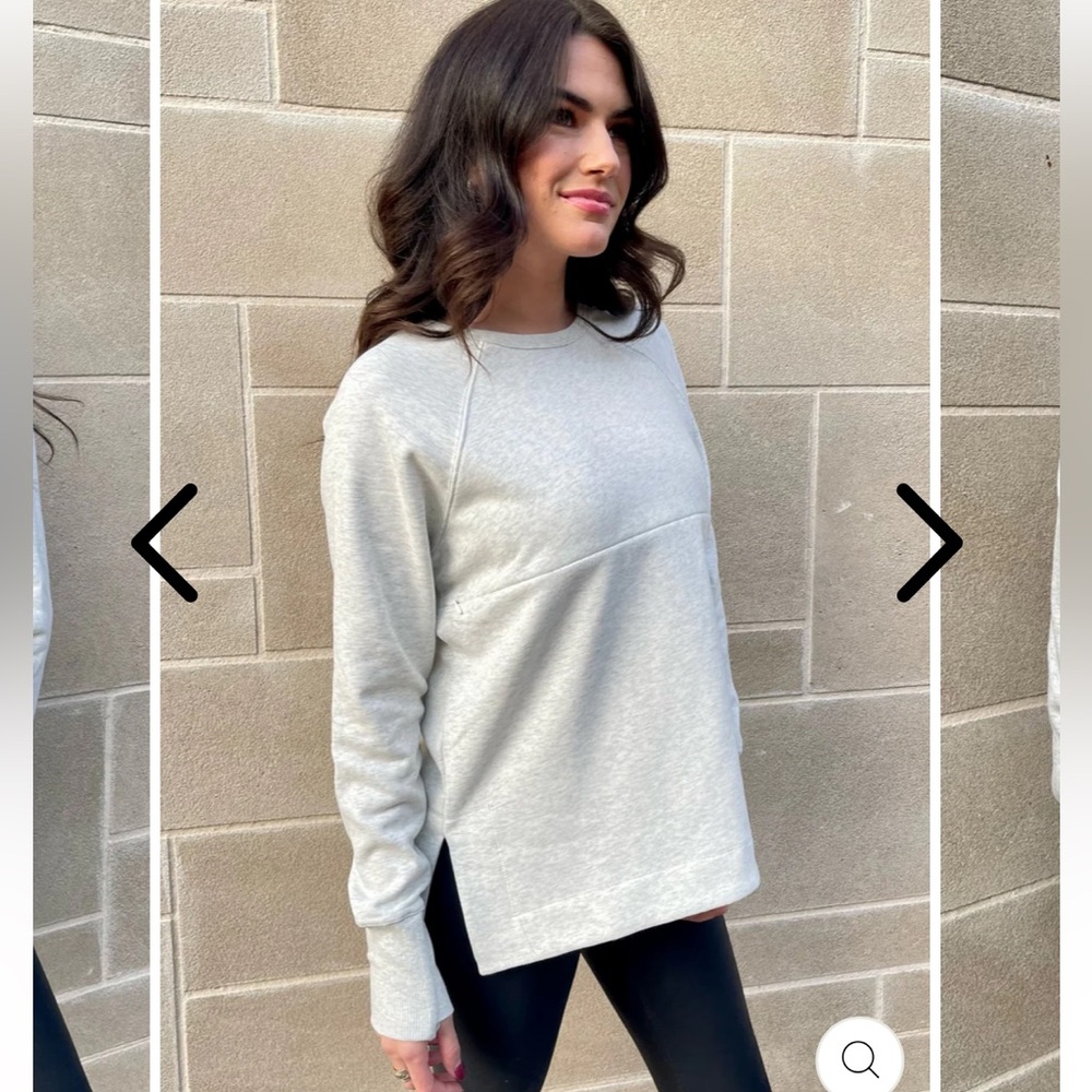 YOGA NURSING TUNIC SWEATSHIRT- LIGHT HEATHER GRAY